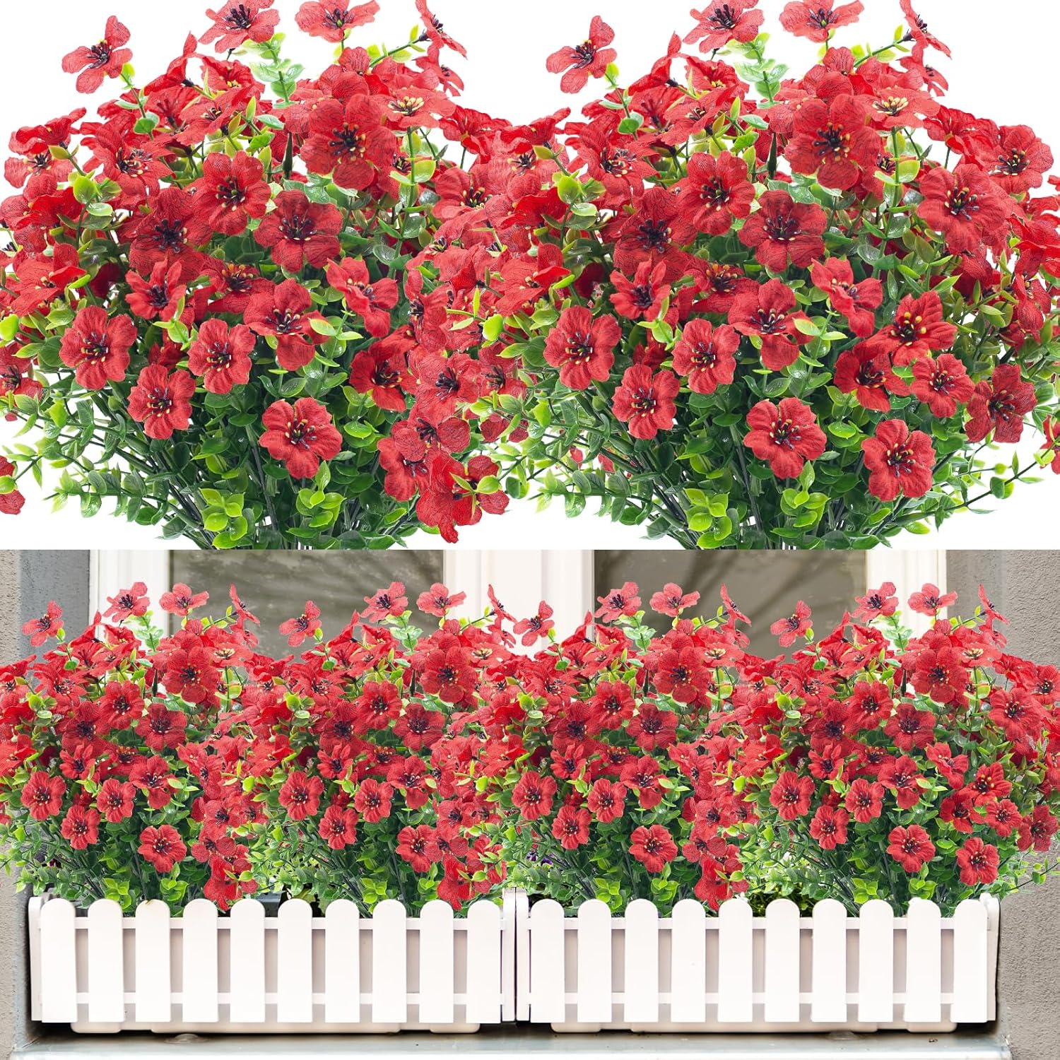 NOV FIRE 8 Bundle Artificial Flowers for Outdoor