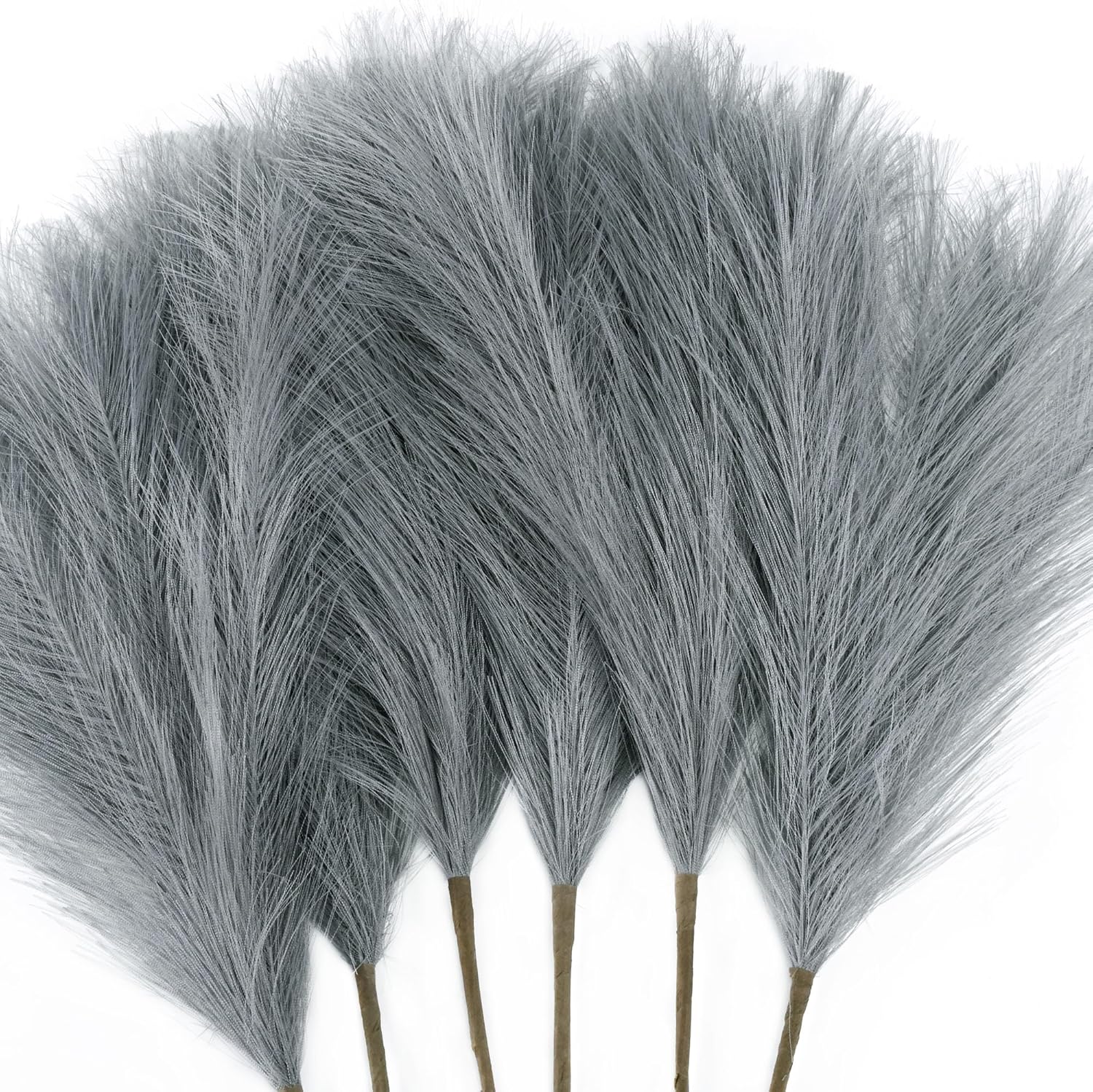 6 PCS Faux Pampas Grass Arrangement Grey 1