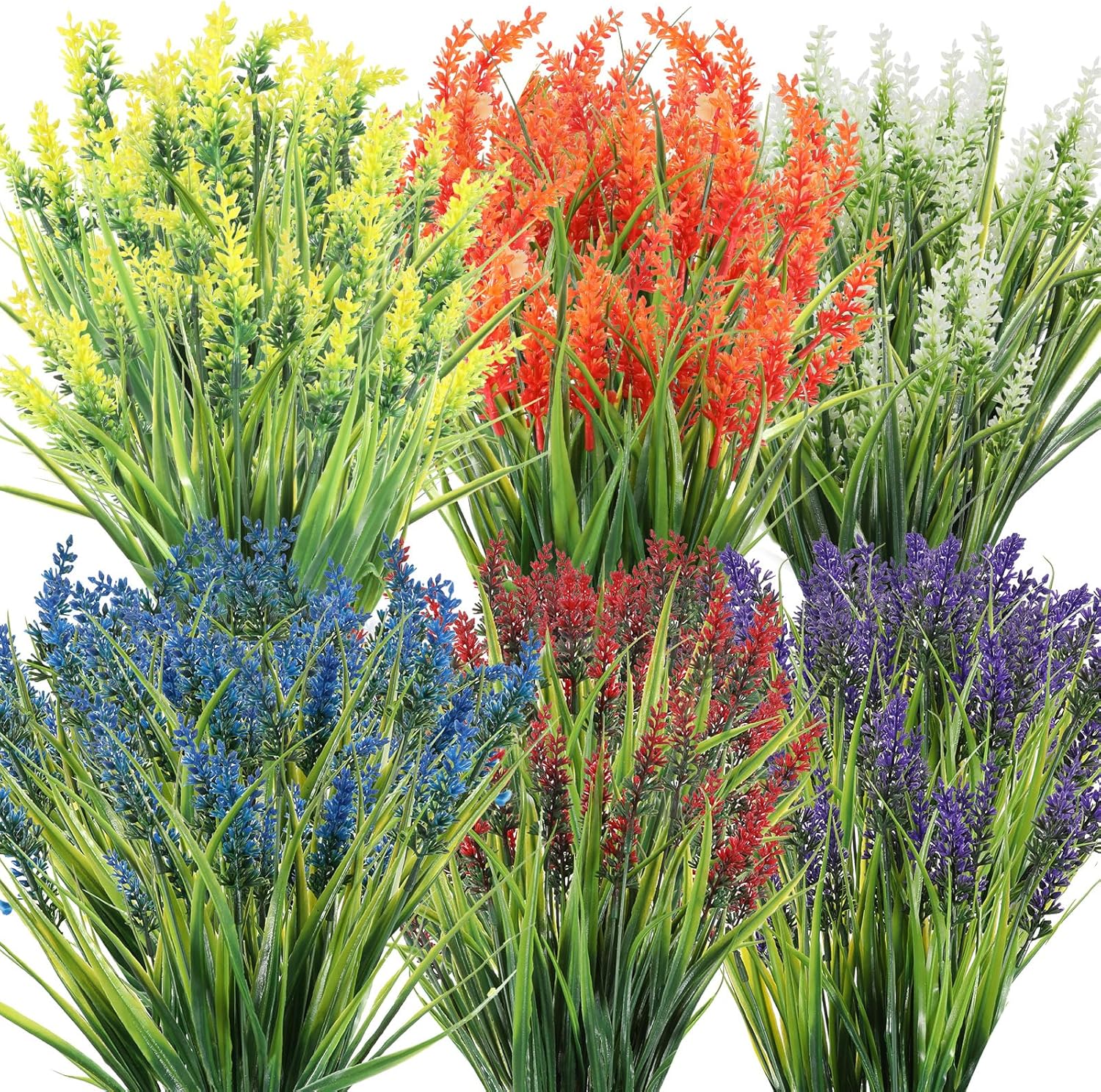 24 Bundles Artificial Flowers for Outdoor Decor