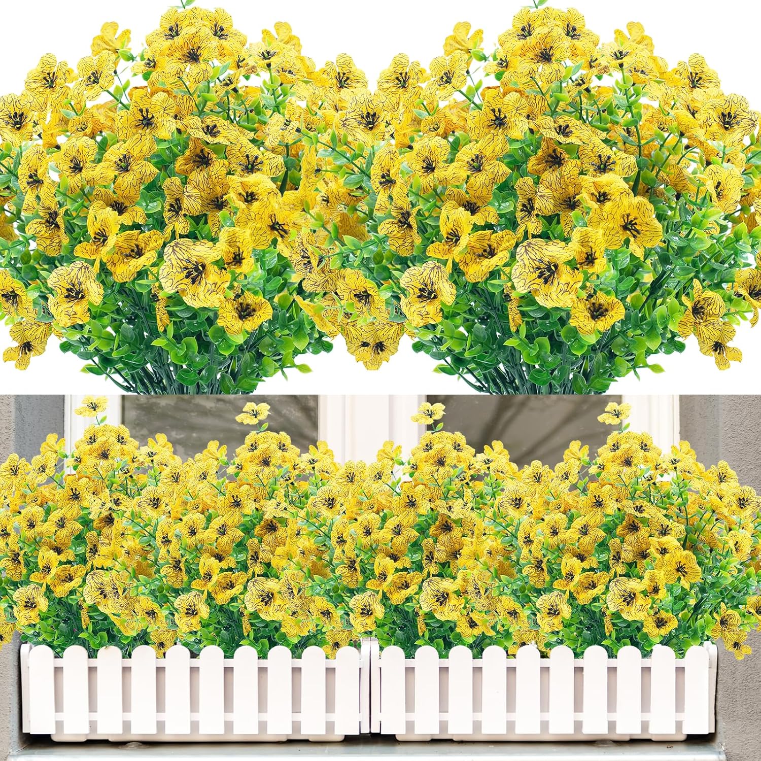 NOV FIRE Outdoor Artificial Flowers 8 Bundles