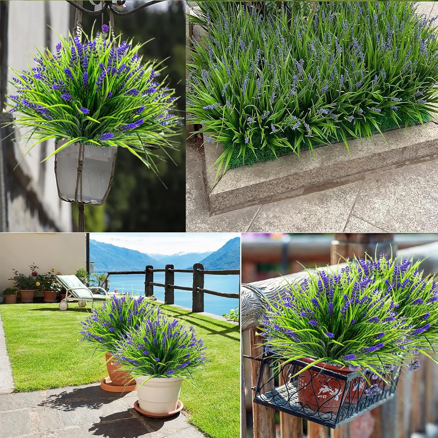 Toprooms Artificial Plants Outdoor 12 Bundles Purple