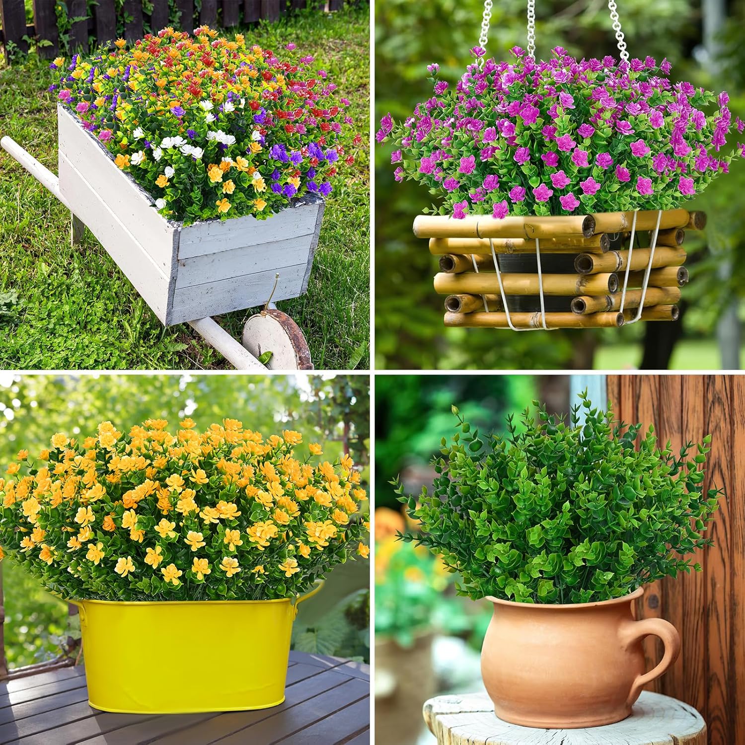Yastouay 34 Bundle Artificial Flowers for Outdoor Decor