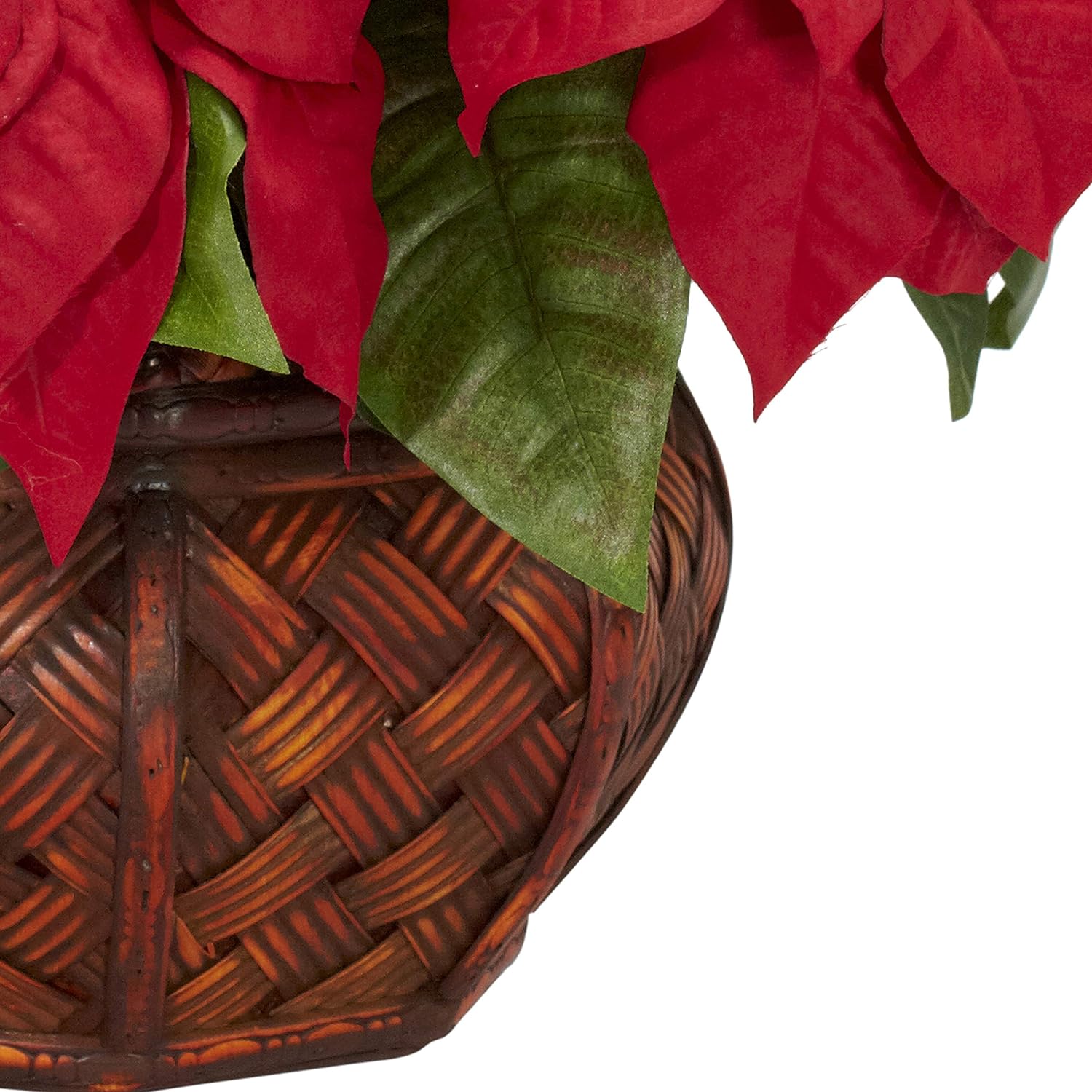 Nearly Natural 22in Poinsettia Silk Decor Arrangement