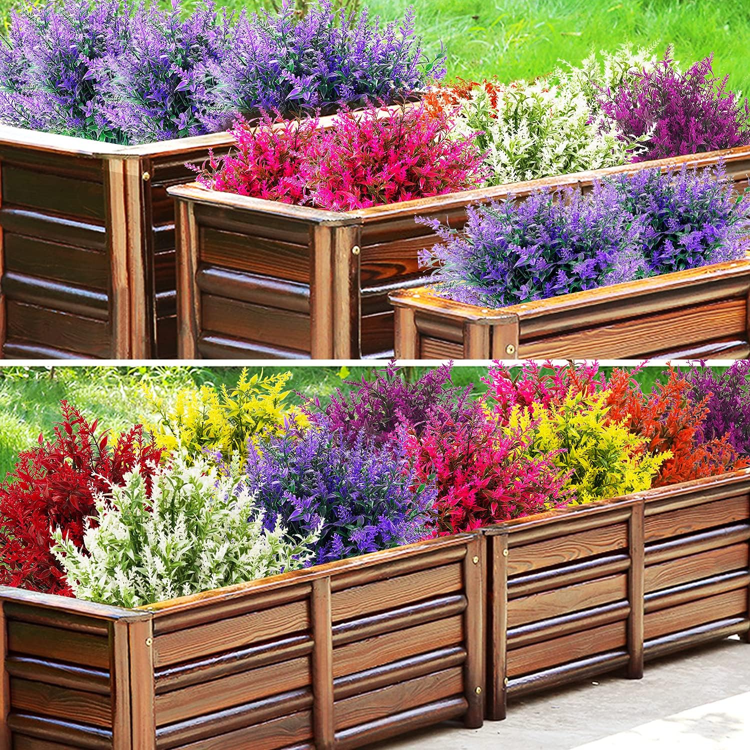 NOV FIRE Artificial Lavender Flowers 10 Bundles UV Resistant