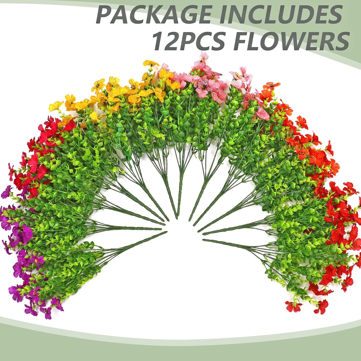 12 Bundle Artificial Flowers for Outdoor Decoration 1