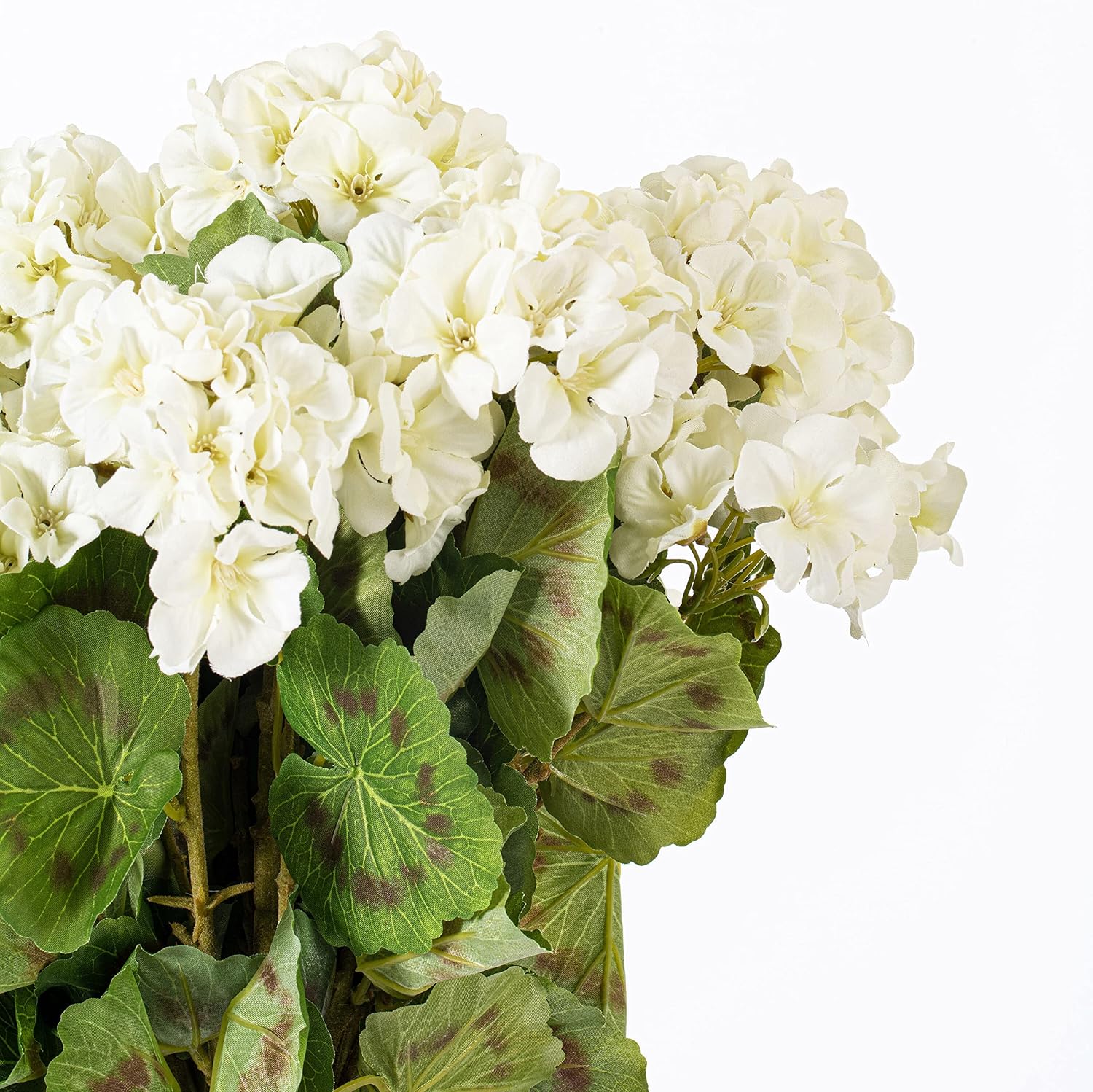 Vickerman 18 Inch Artificial White Geranium Bush 4 Pack