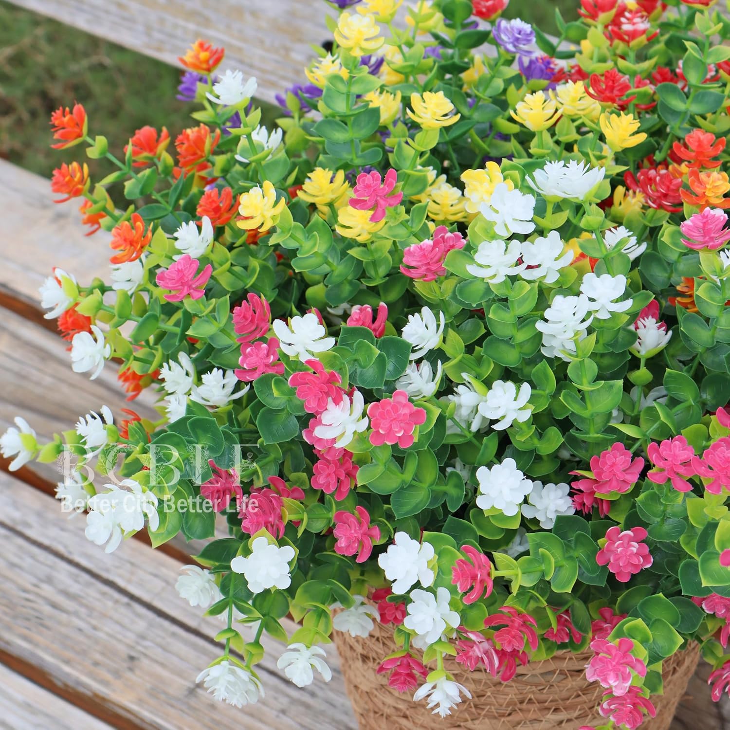 12 Bundle Artificial Flowers for Outdoor Use