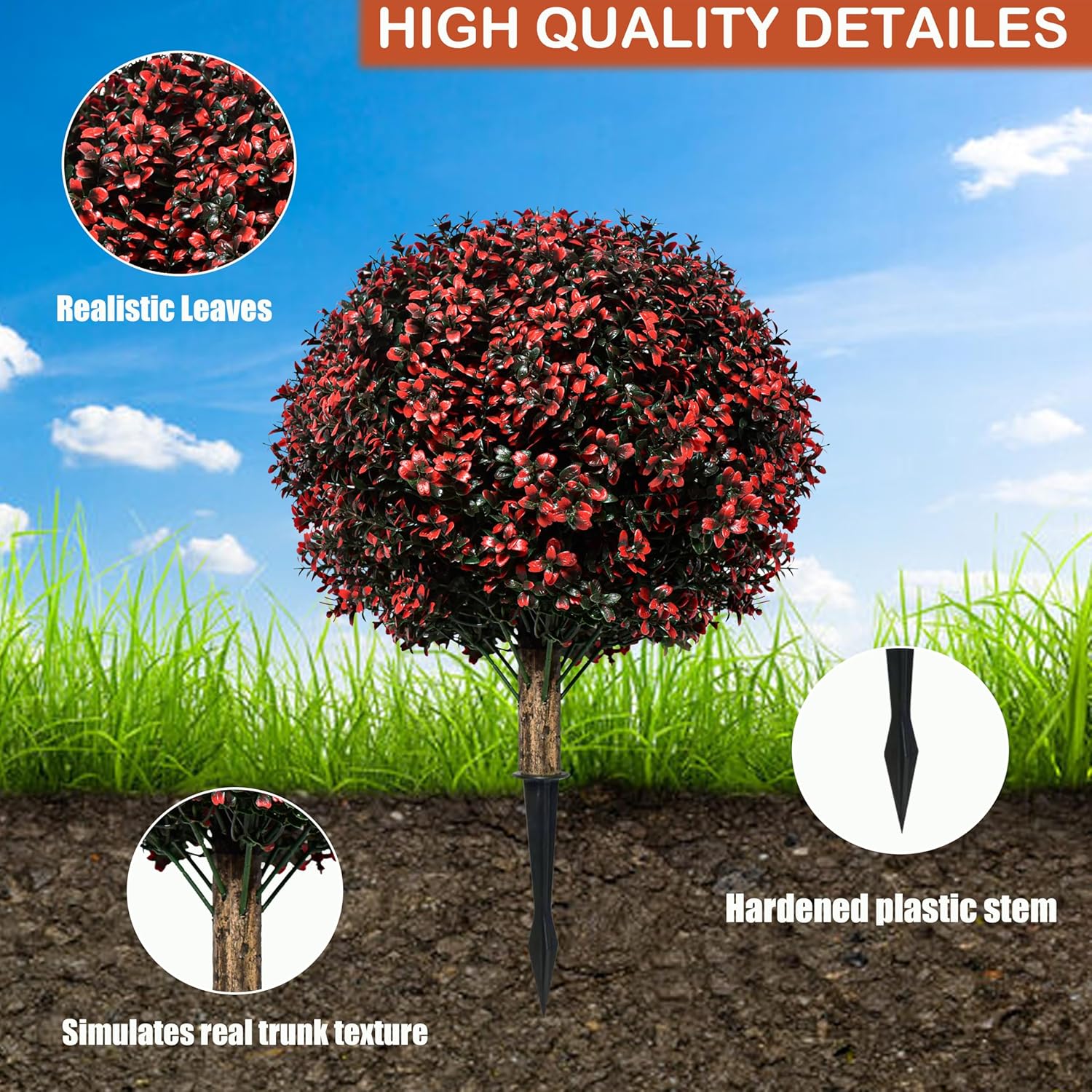 Ronyila Fall Artificial Boxwood Tree Set of 2
