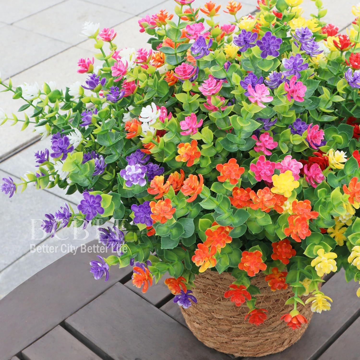 12 Bundle Artificial Flowers for Outdoor Use