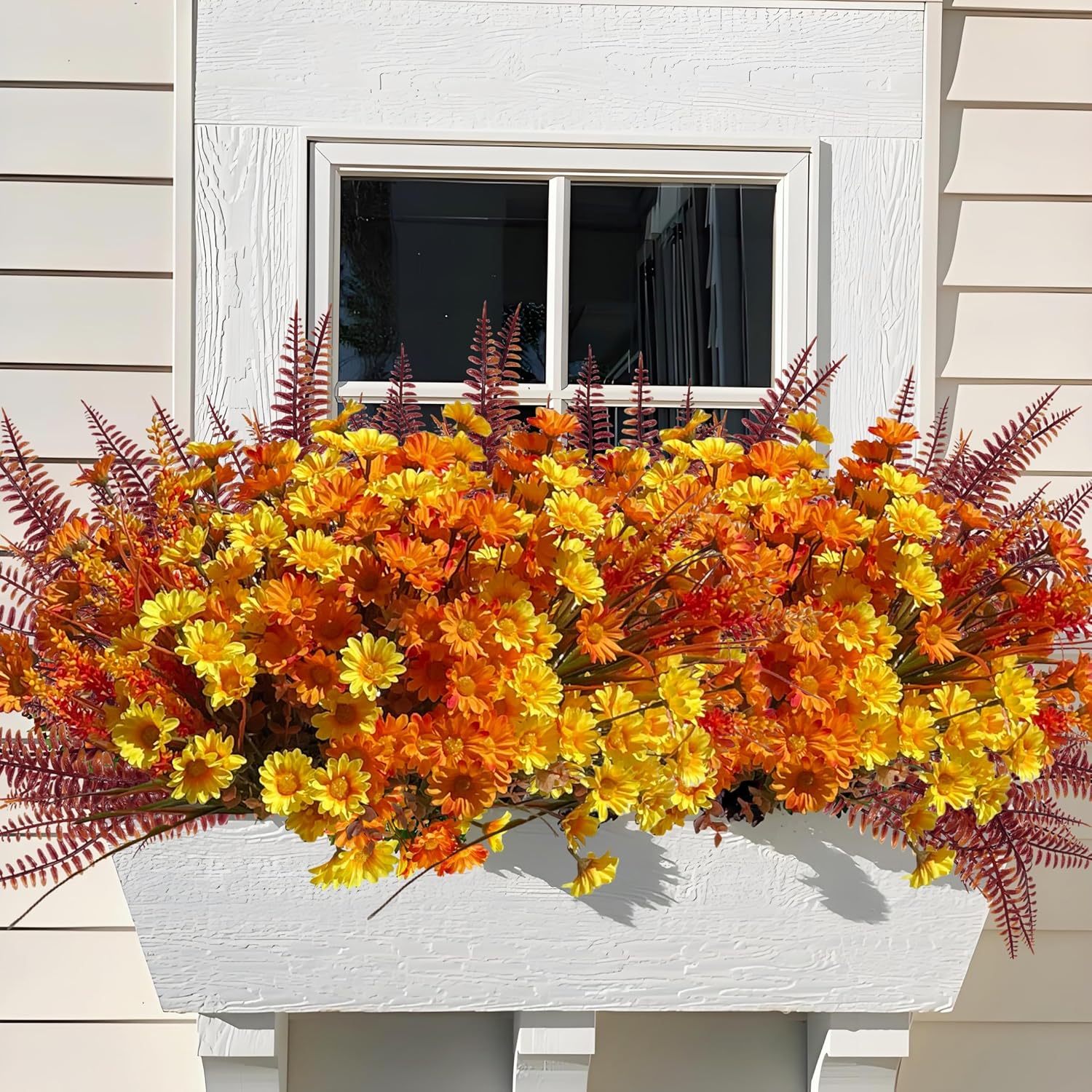 KAFDY Artificial Mums Fall Flowers 12 Bundle UV Resistant
