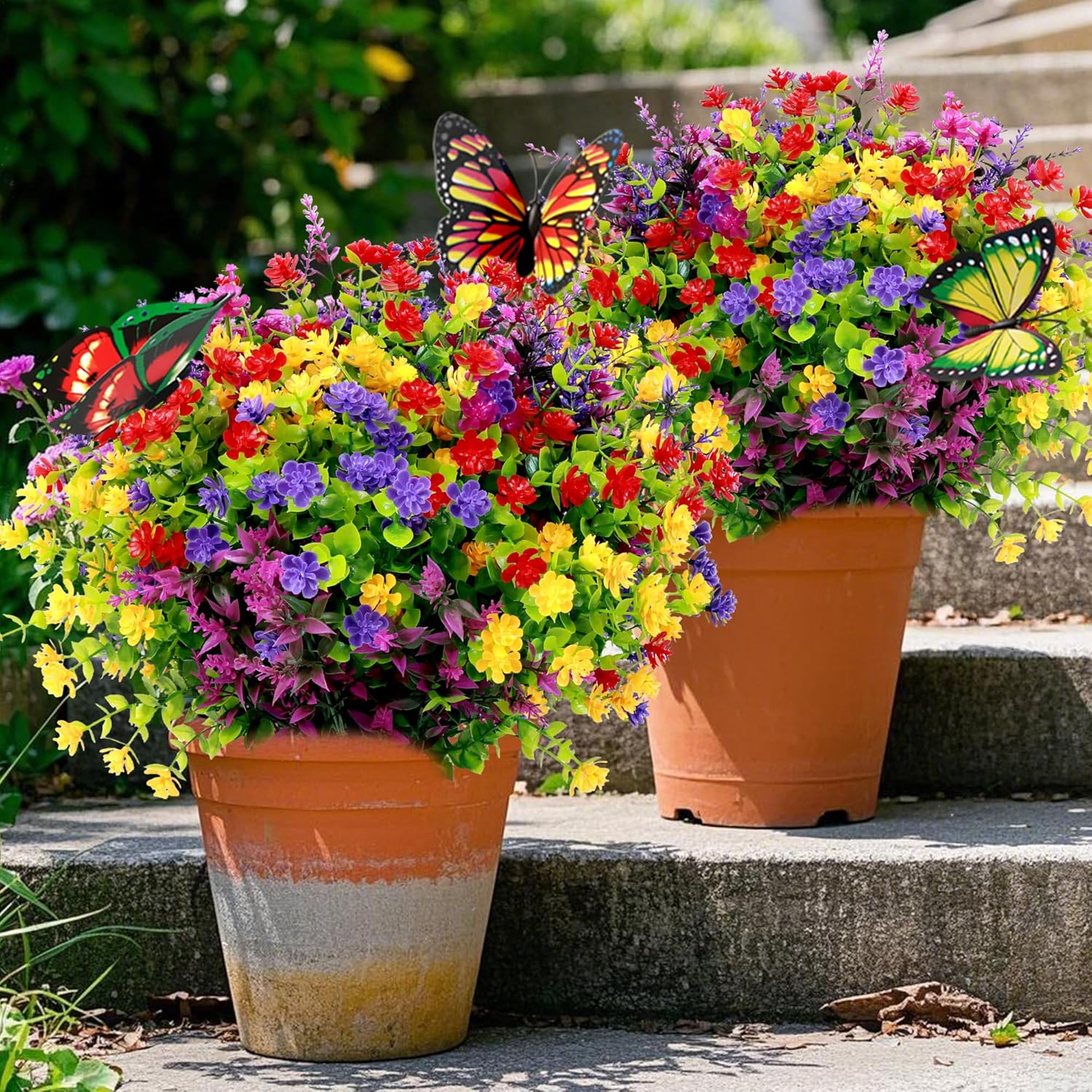 24 Bundles Artificial Flowers for Outdoor Decor 1