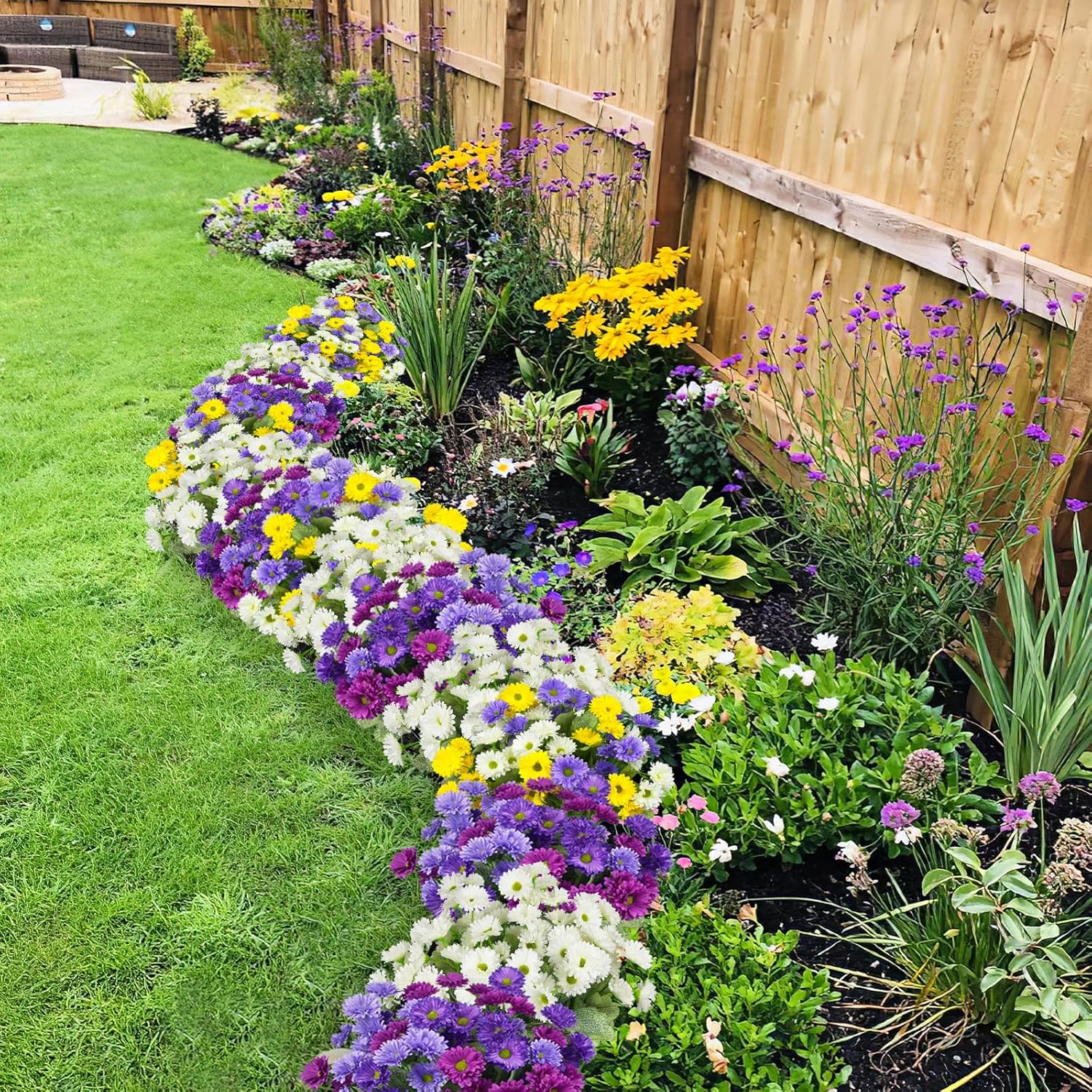 3 Pcs Artificial Dahlia Flowers for Outdoor Decor