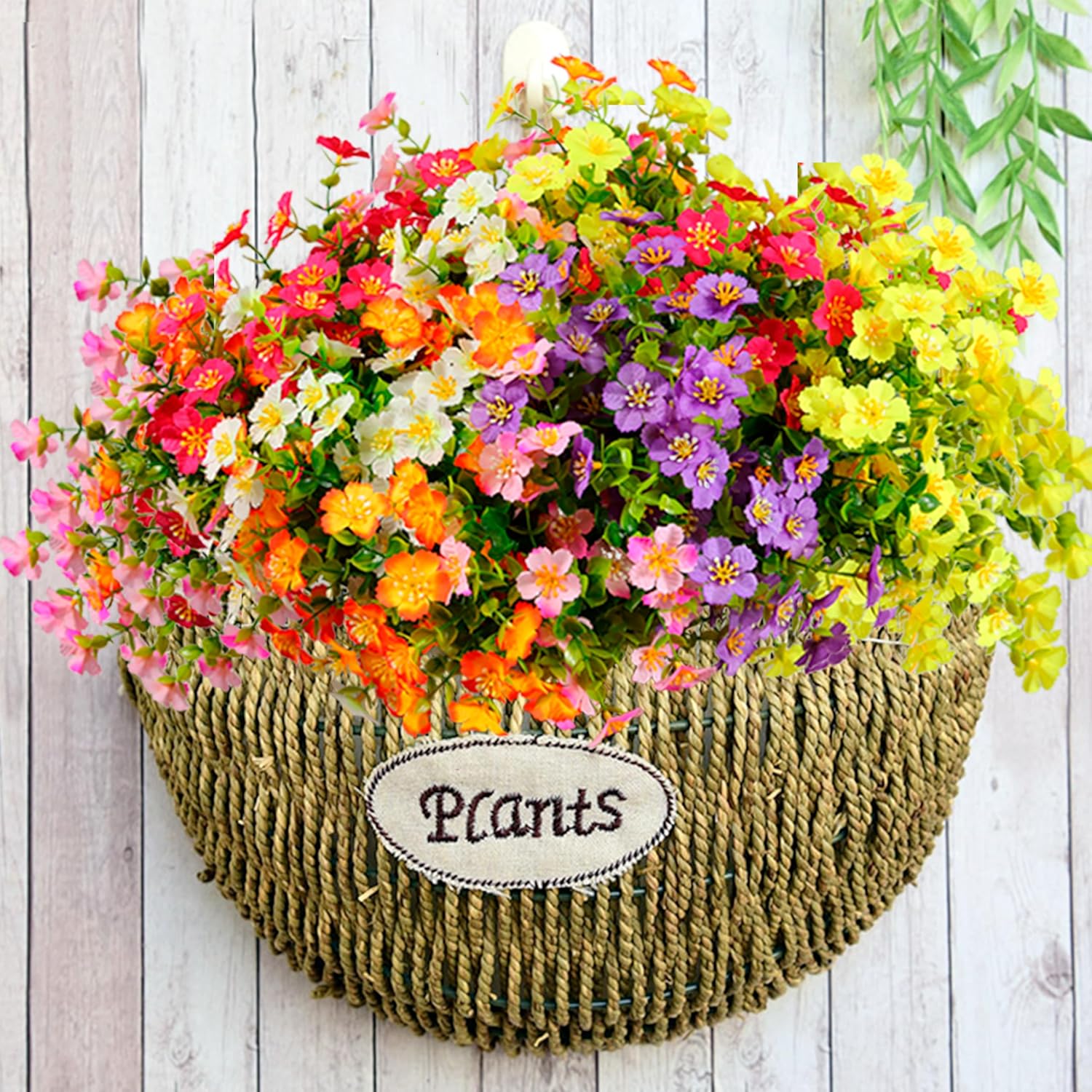 Tinsow 24 Bundle Artificial Flowers for Outdoor Decor