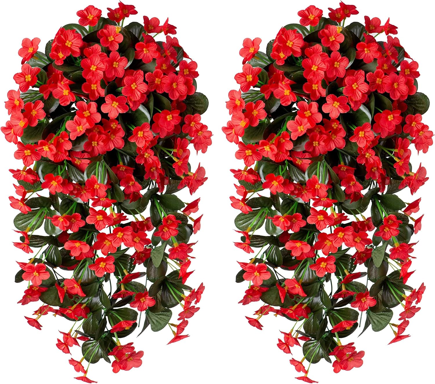 HyeFlora Artificial Hanging Red Orchid Vines 2 PCS