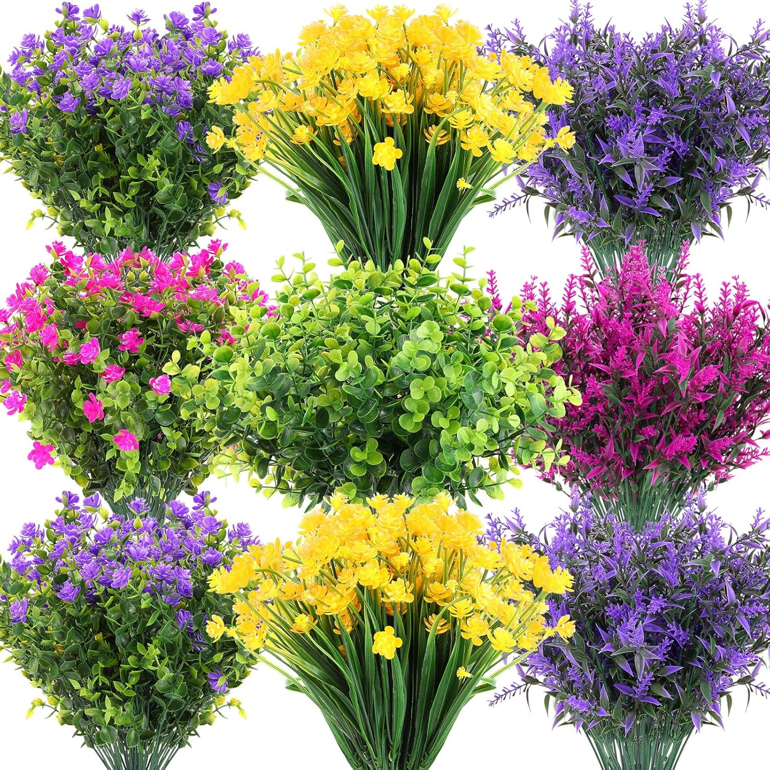 Hoteam 24 Bundle Artificial Flowers for Decor