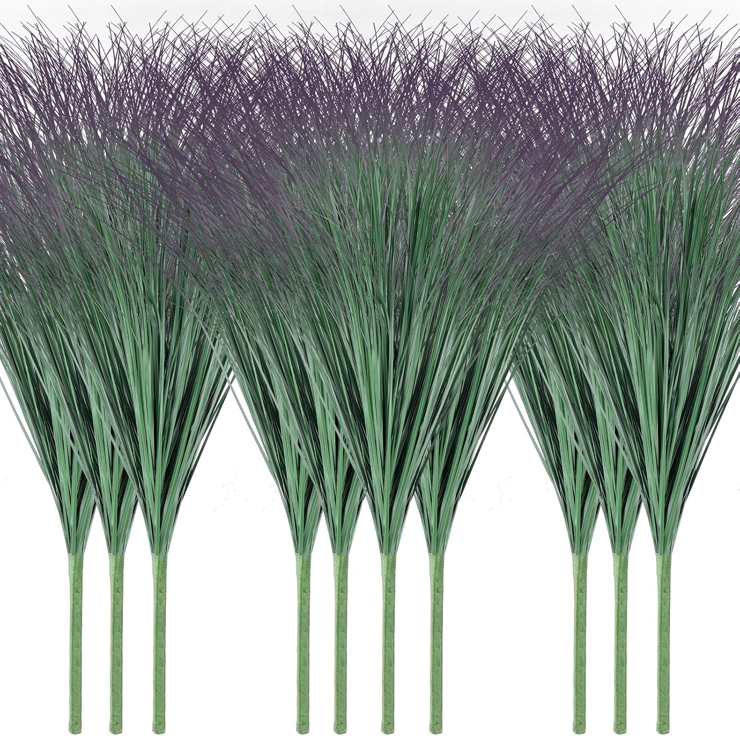Geosar 10 Pack Artificial Plants 27 Inch Tall Deep Purple Faux Greenery Stems