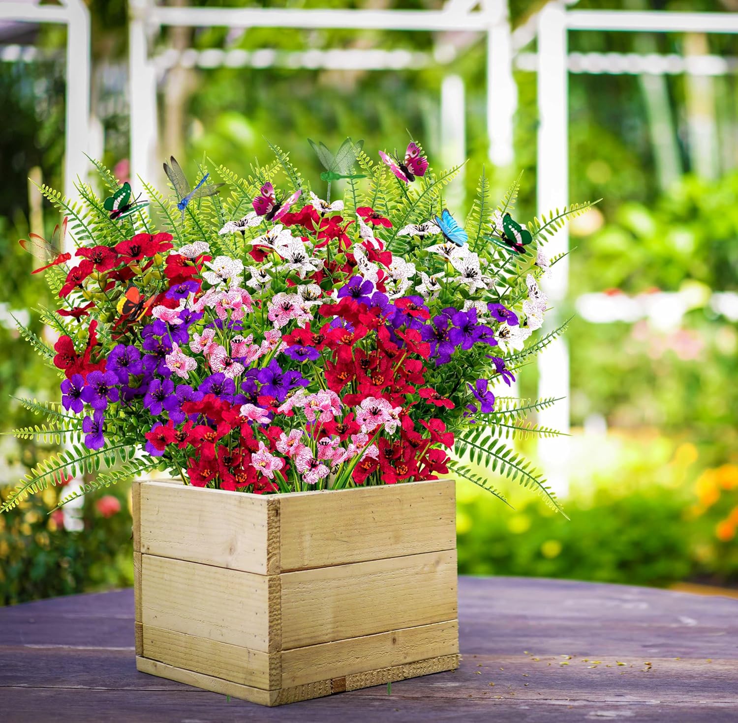 Winrain 30PCS Artificial Flowers Plants Outdoor Decor