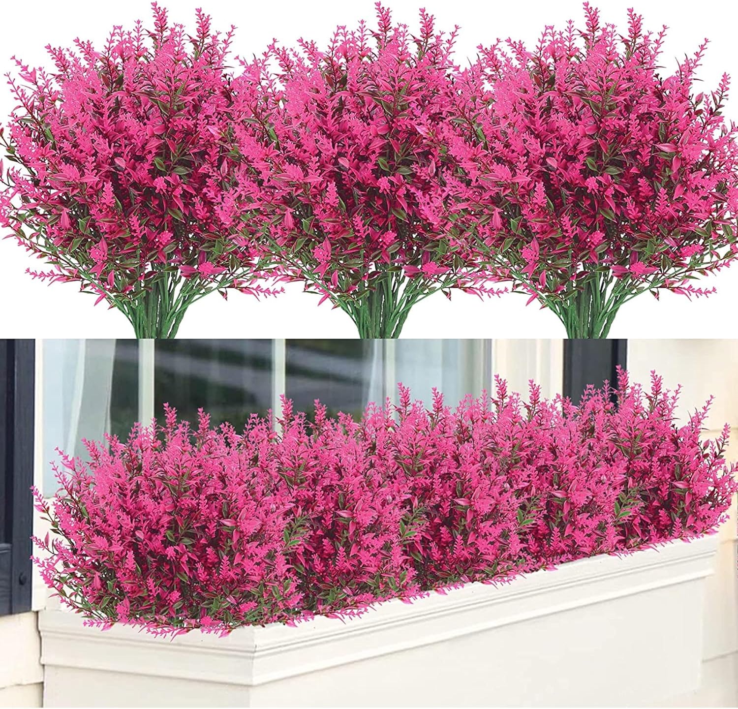 16 Bundles Artificial Lavender Flowers for Outdoor Decor