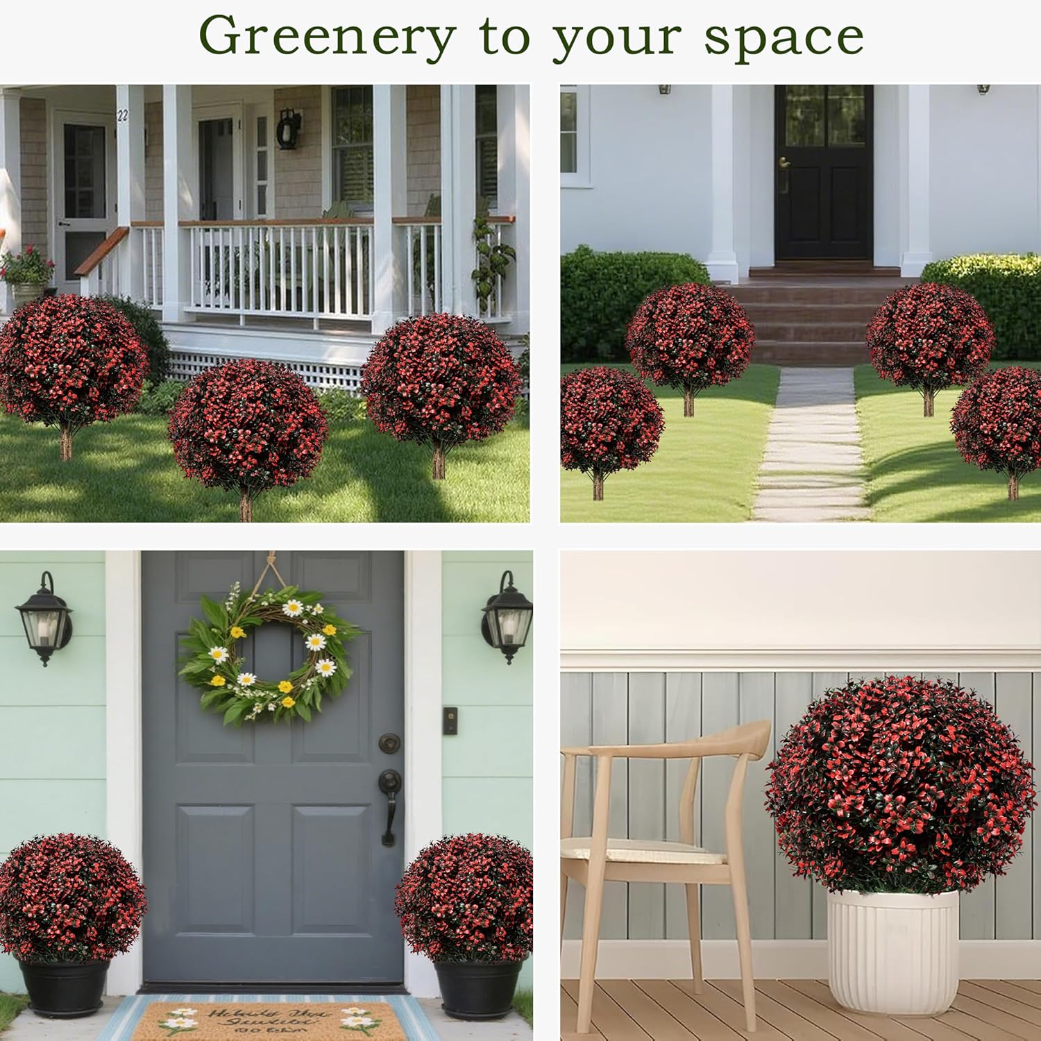 Ronyila Fall Artificial Boxwood Tree Set of 2