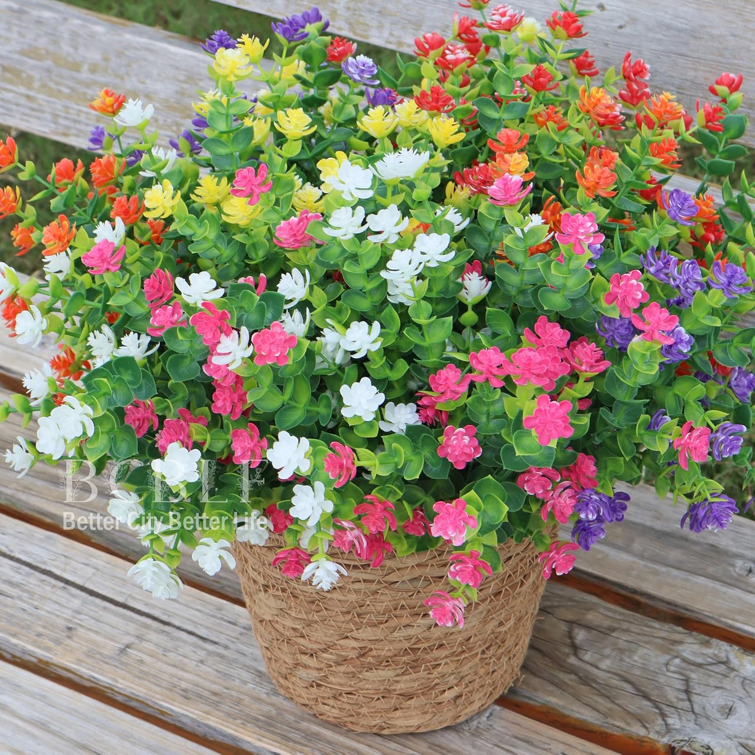 12 Bundle Artificial Flowers for Outdoor Use