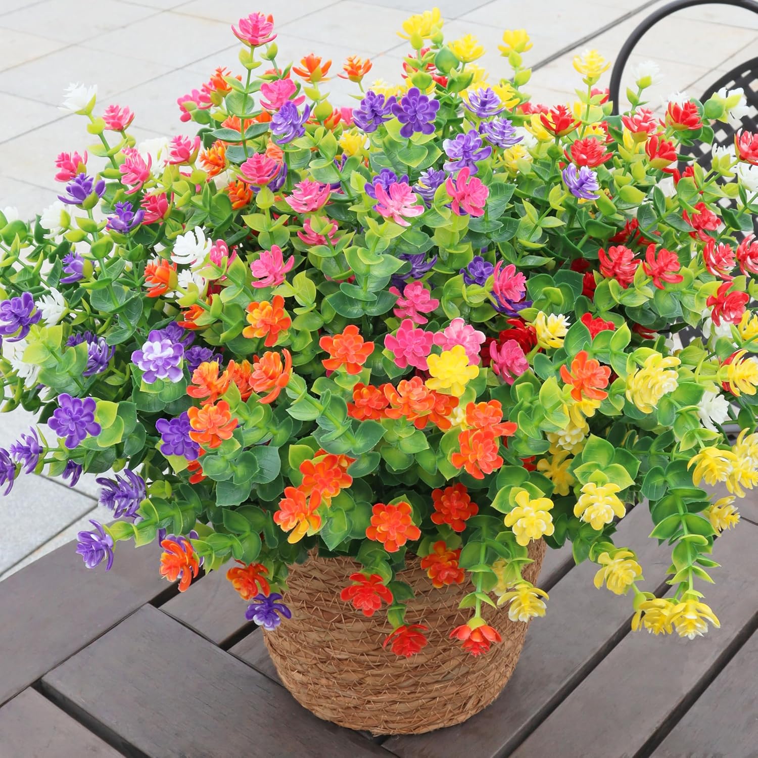 12 Bundle Artificial Flowers for Outdoor Use