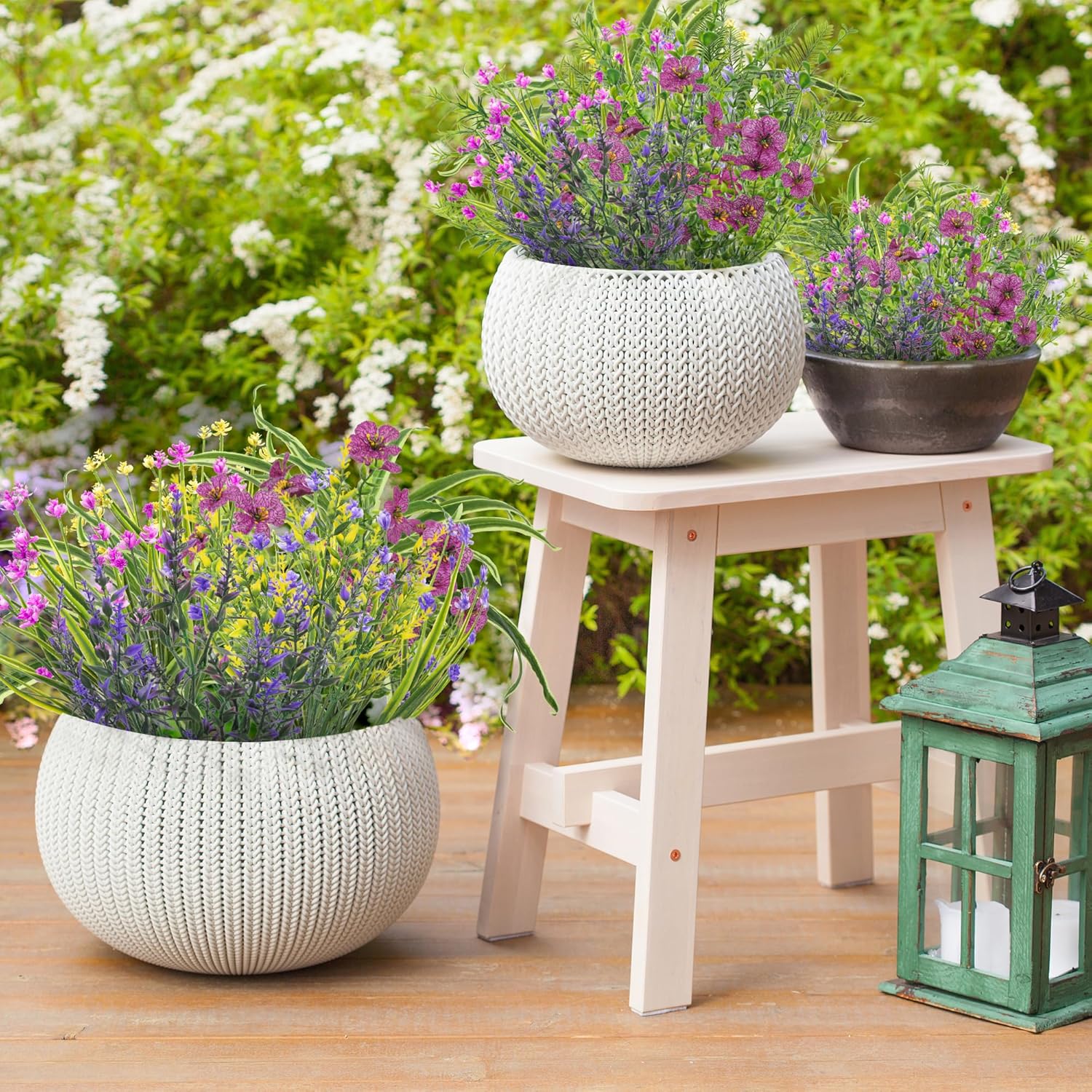 25PCS UV Resistant Artificial Plants for Outdoor Decor