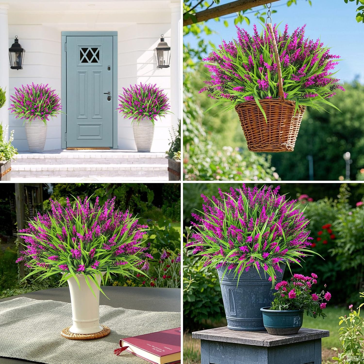 Ouddy Decor 24 Bundle Artificial Fuchsia Lavender Flowers