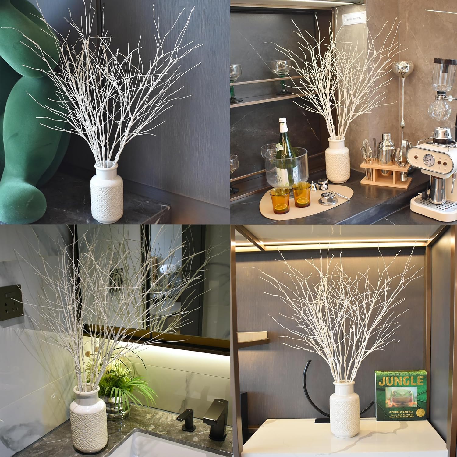 ChopiLine 10PCS Lifelike Curly Willow Branches for Vase Decor